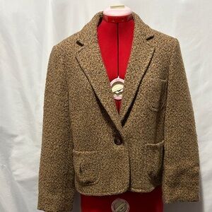 Elegant Brown Tweed Blazer